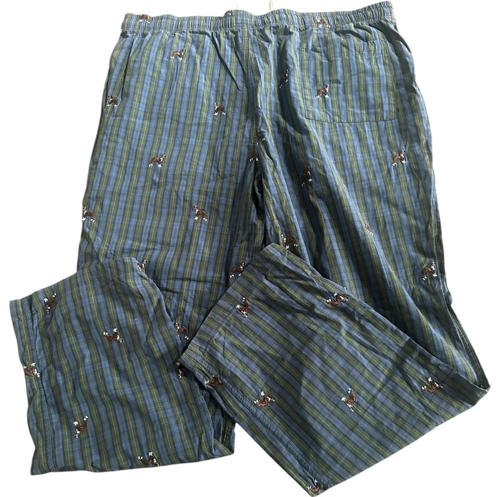 J. Crew Embroidered‎ Dog Plaid Lounge Pants Men’s XL